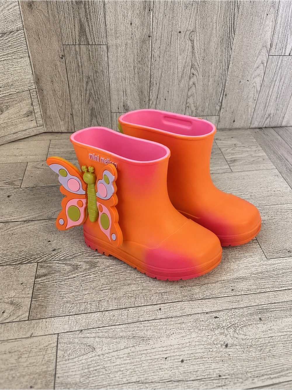Kids butterfly rain boots